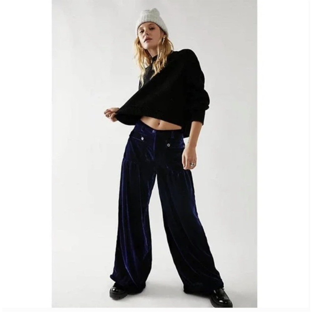 Free People Lotus Velvet Pants 26 NWT